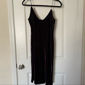 Obey Velvet Midi Dress with Slit